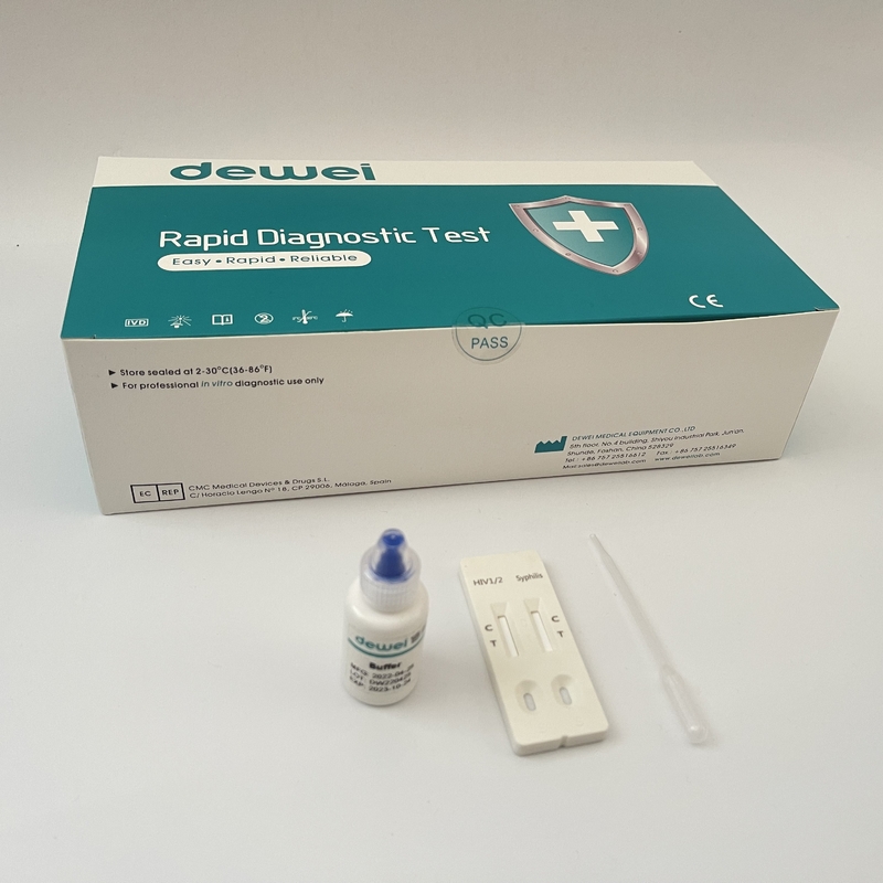 10 - 15mins Rapid Immunochromatographic Test Syphilis Rapid HIV 1 2 Antibodies Test