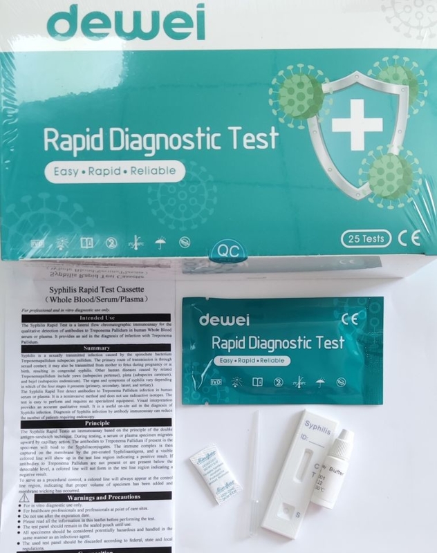 Qualitative Detection Syphilis Rapid Test Kit For Whole Blood Serum Plasma